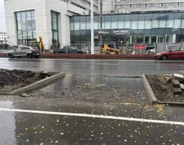 Дорожный ремонт в центре Мурманска