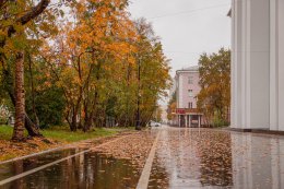 дождь осенью в Мурманске