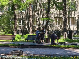 подростки озеленяют Мурманск