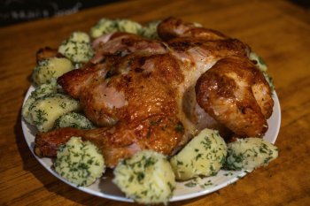 Жареная курица с картофелем