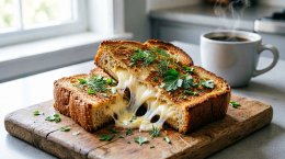 Гренки с сыром.